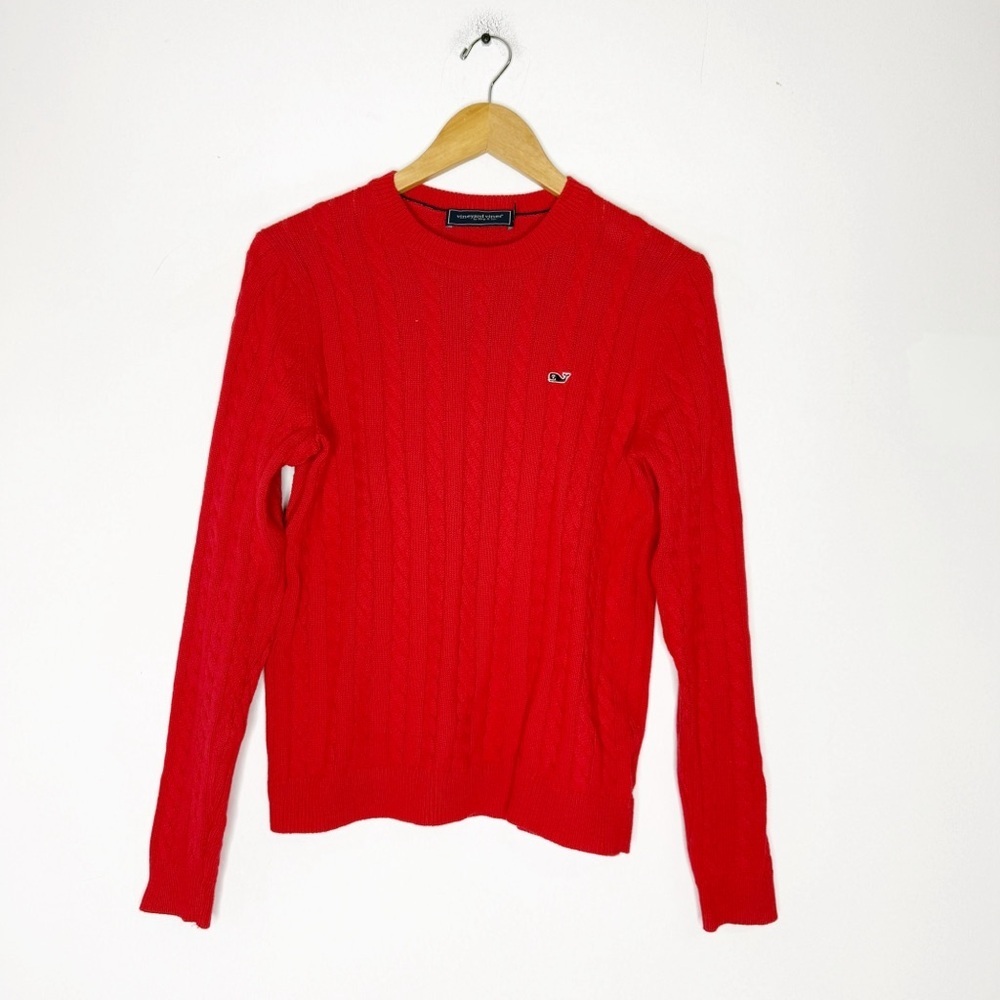 Vineyard Vines Men’s XL Red Cable Knit Cotton Cashmere Sweater